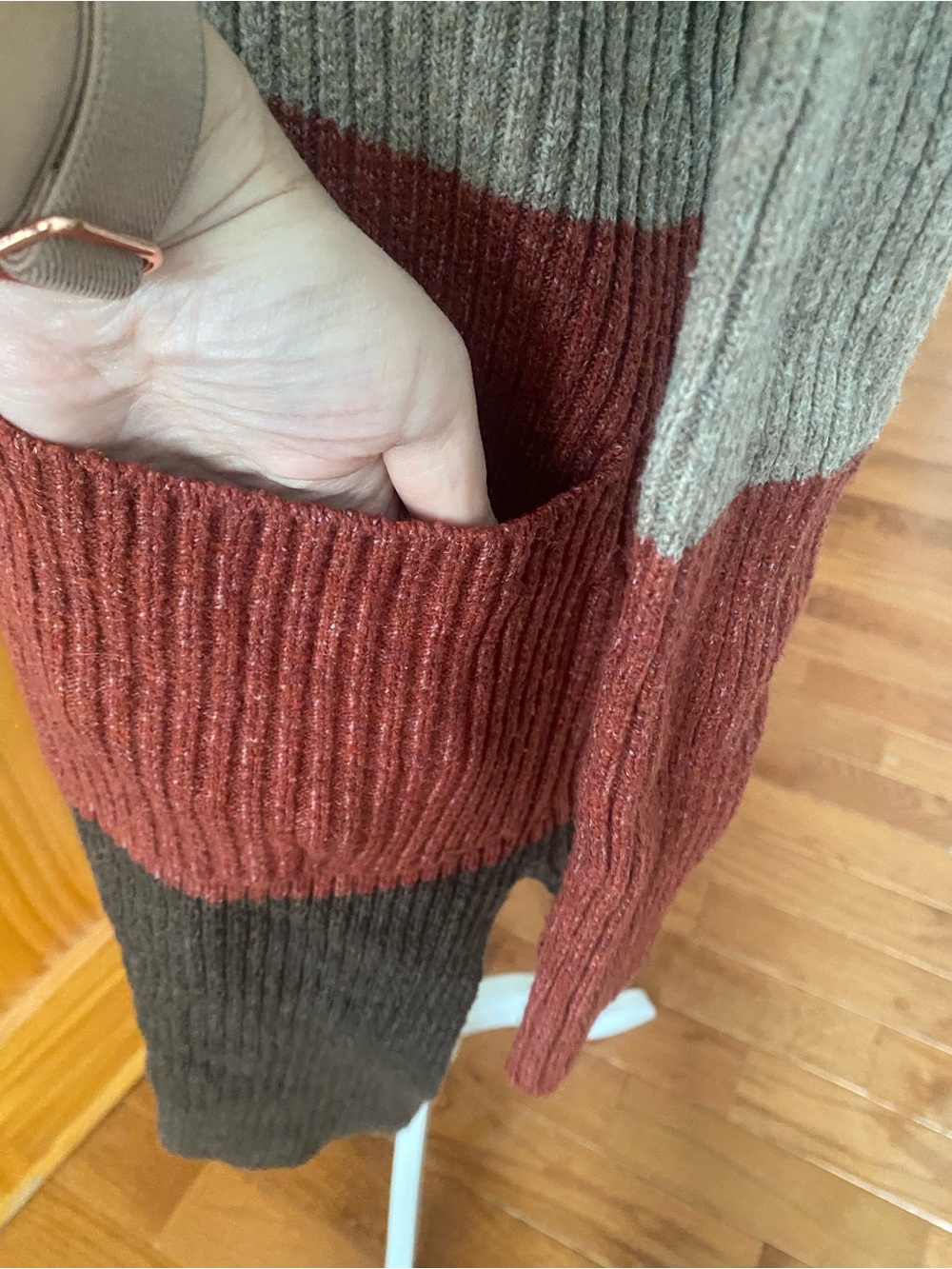 LOFT Long Colorblock Ribbed Open Front Cardigan Sweater Small - Picture 5 of 12